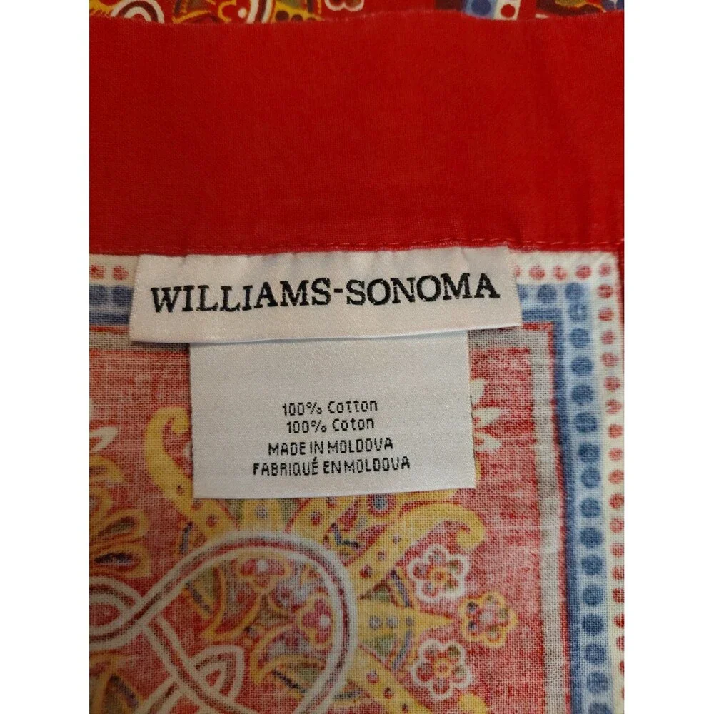 Williams Sonoma Spanish Floral Tablecloth Mandala Center Cotton 88